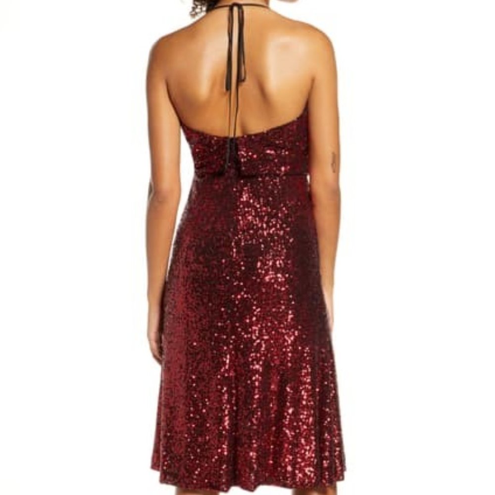 NWT Dress the Population Zherra Sequin Midi Dress - Picture 2 of 9